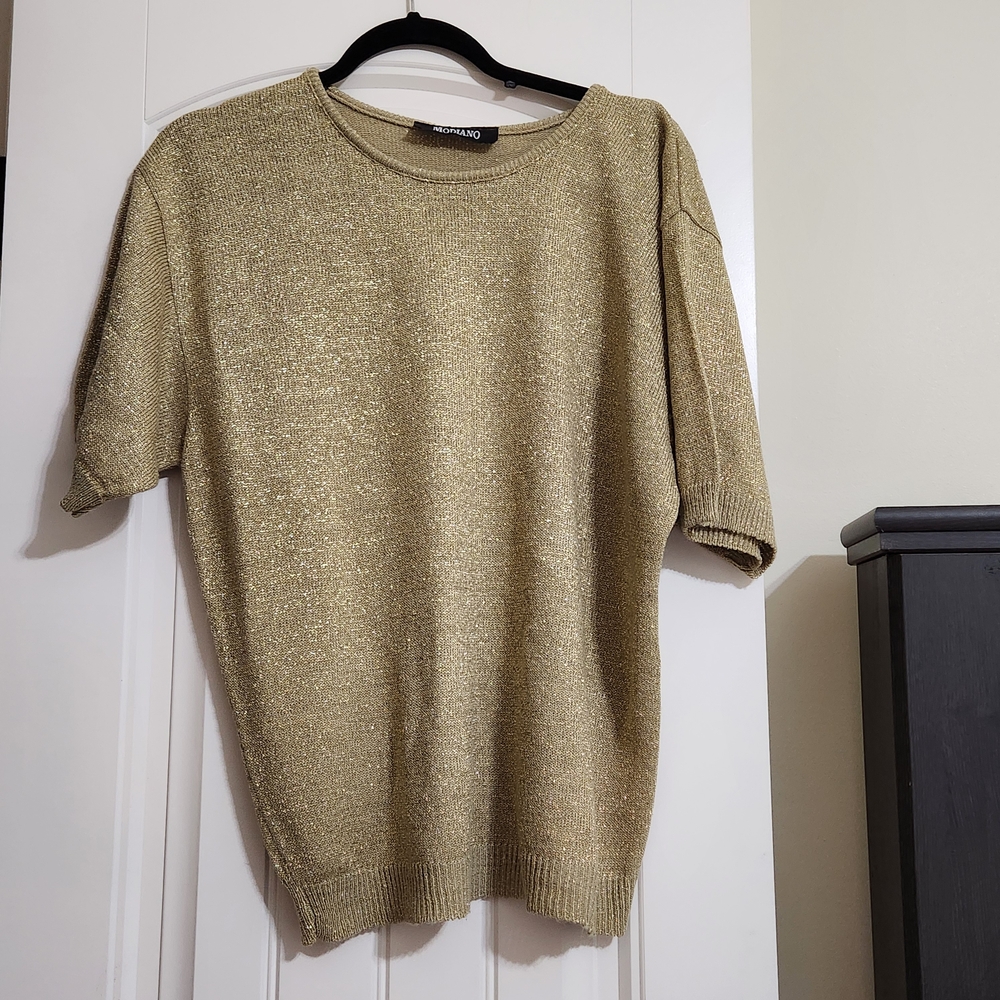 Gold Short Sleeve Sweater